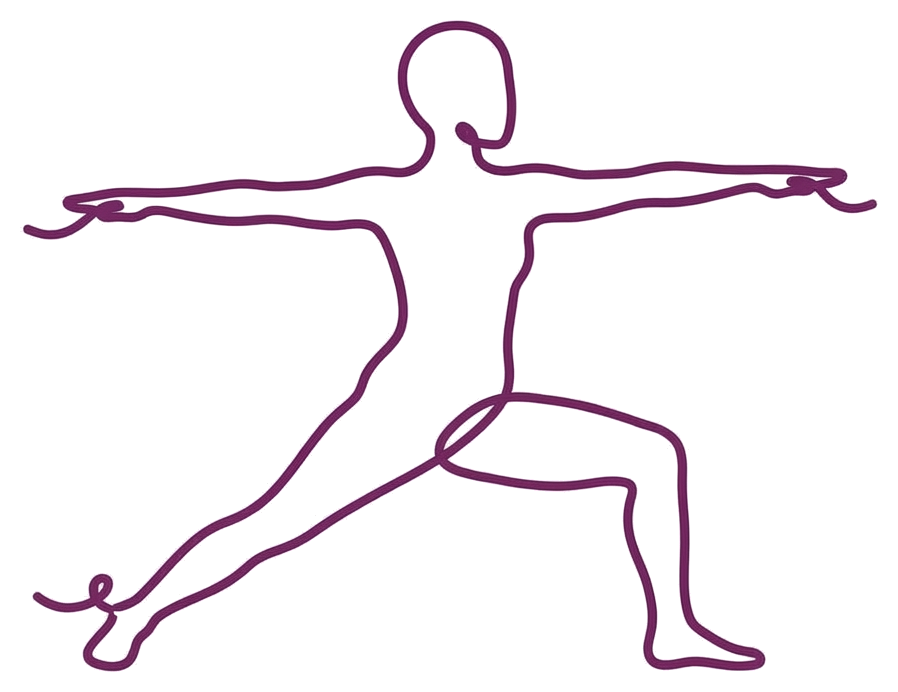 Yoga teacher in Warrior II pose